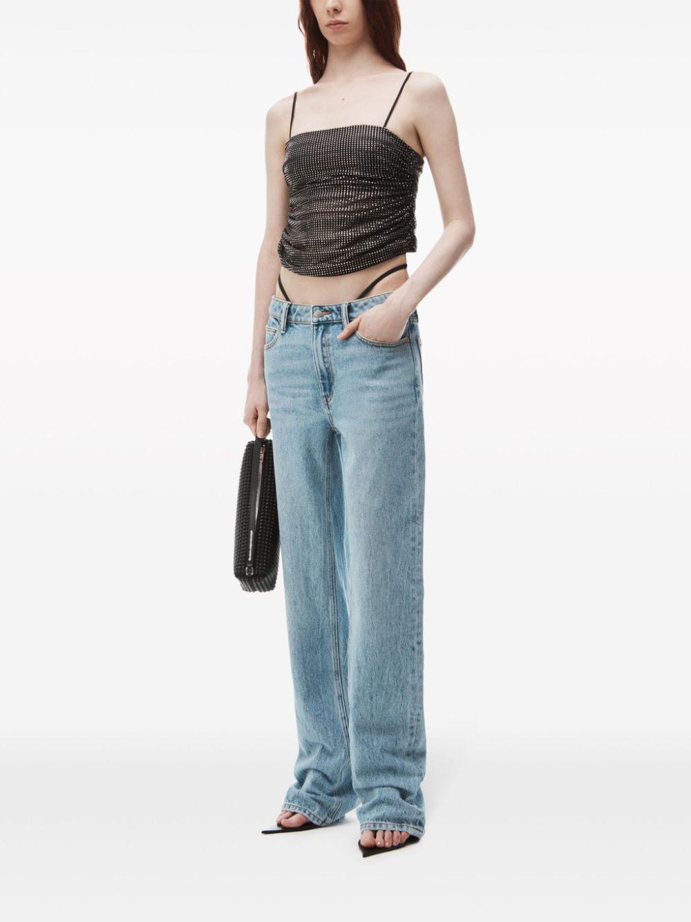 ALEXANDER WANG Mid-Rise Denim Jeans with Pre-Styled Thong