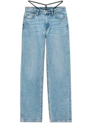 ALEXANDER WANG Mid-Rise Denim Jeans with Pre-Styled Thong