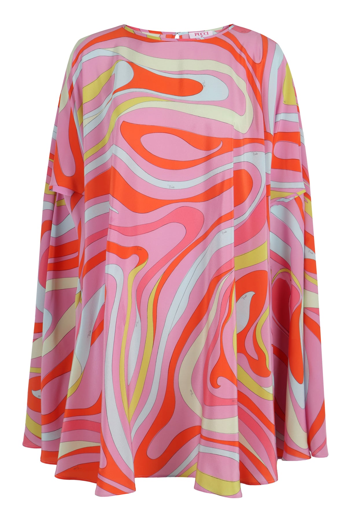 EMILIO PUCCI シルクケープドレス