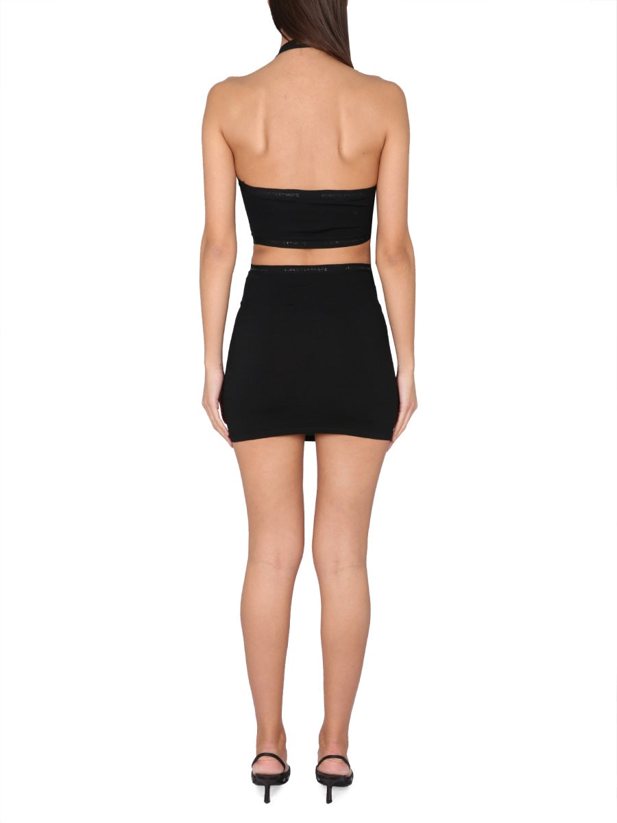 T BY ALEXANDER WANG Asymmetrical Neckline Mini Dress