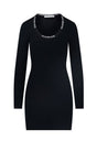 ALEXANDER WANG Fitted Mini Dress with Jacquard Neckline