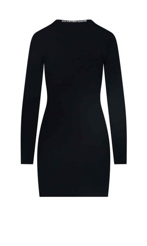 ALEXANDER WANG Fitted Mini Dress with Jacquard Neckline