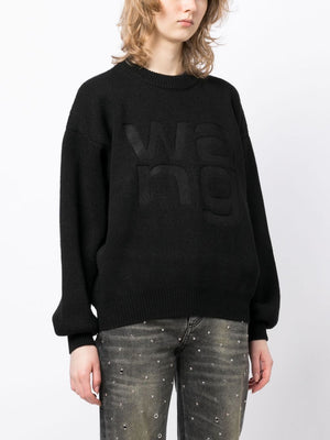 ALEXANDER WANG Black Wang Logo Jumper for Women in FW23 Collection