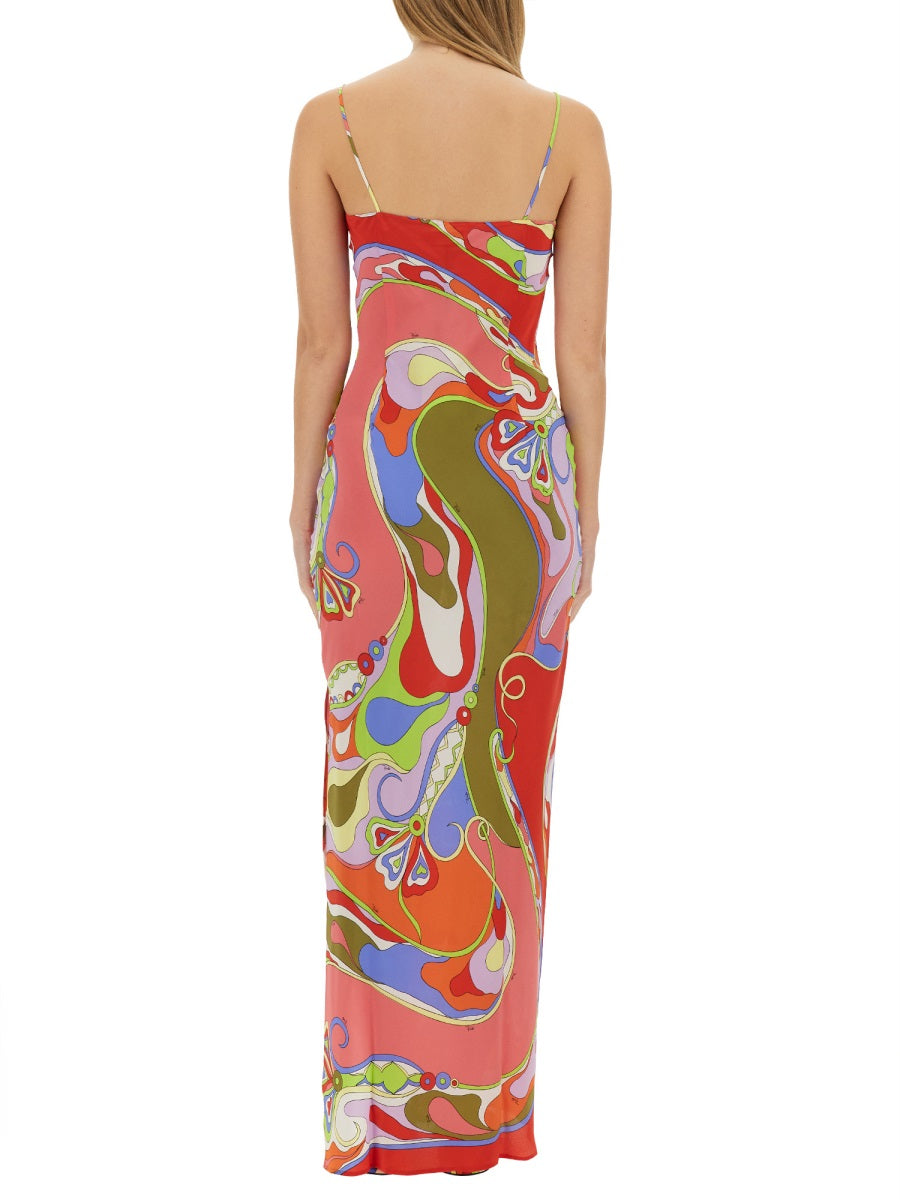 EMILIO PUCCI Elegant Long Silk Dress - Size 38 IT