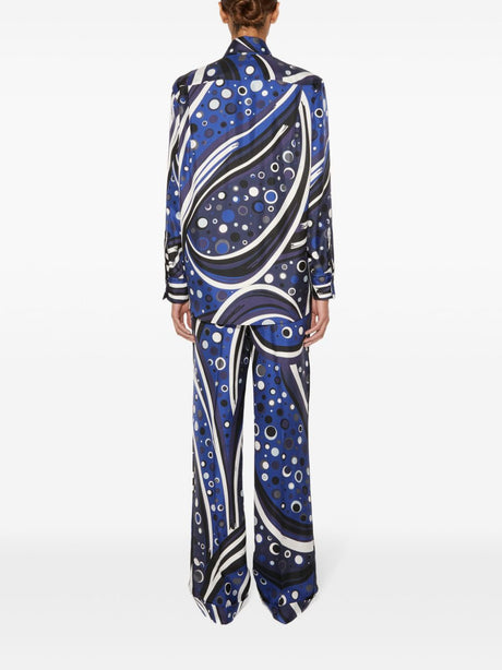 EMILIO PUCCI Printed Silk Shirt with Swirl Design