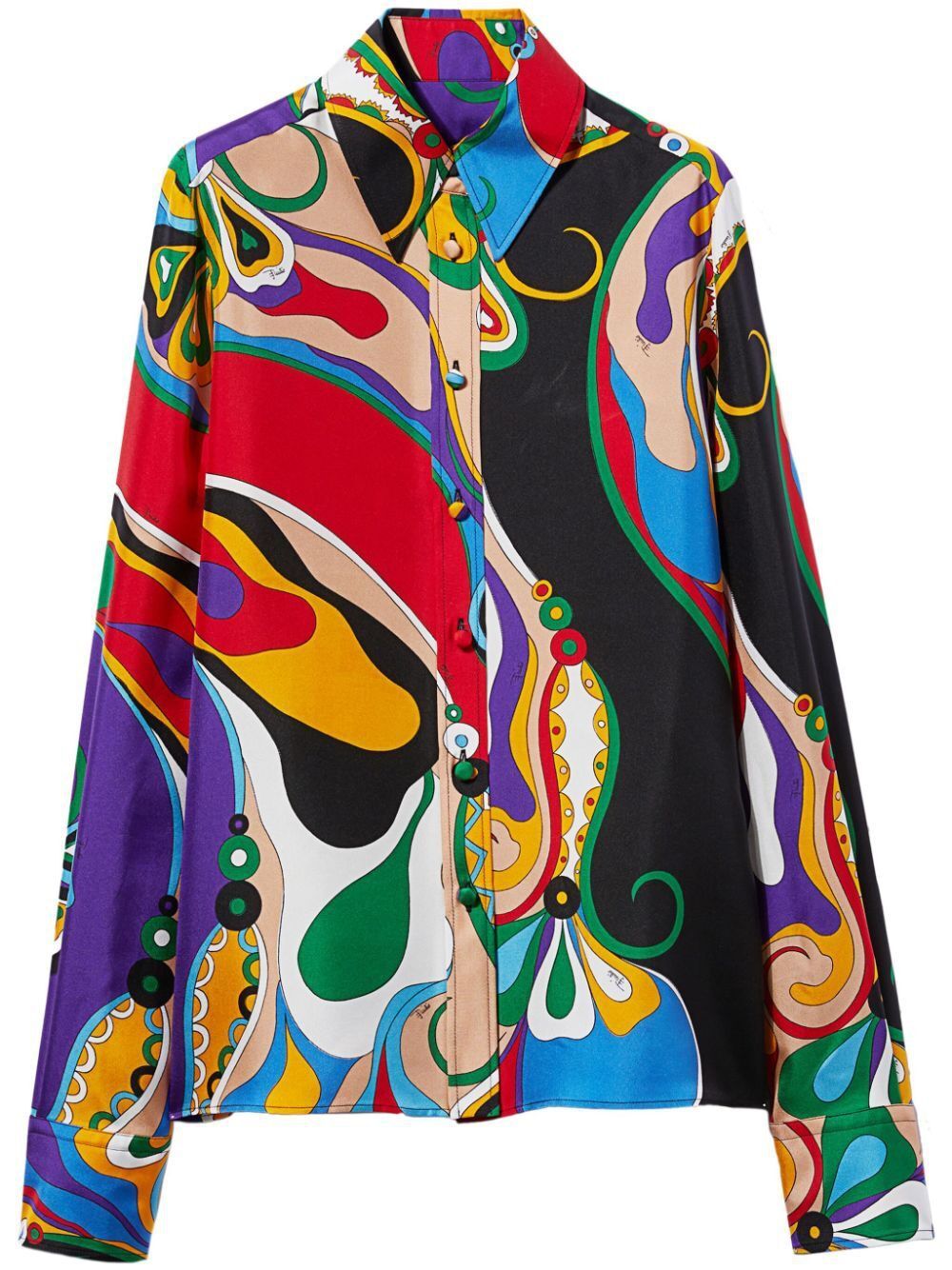 EMILIO PUCCI シルクツイルシャツ・オーキッドプリント