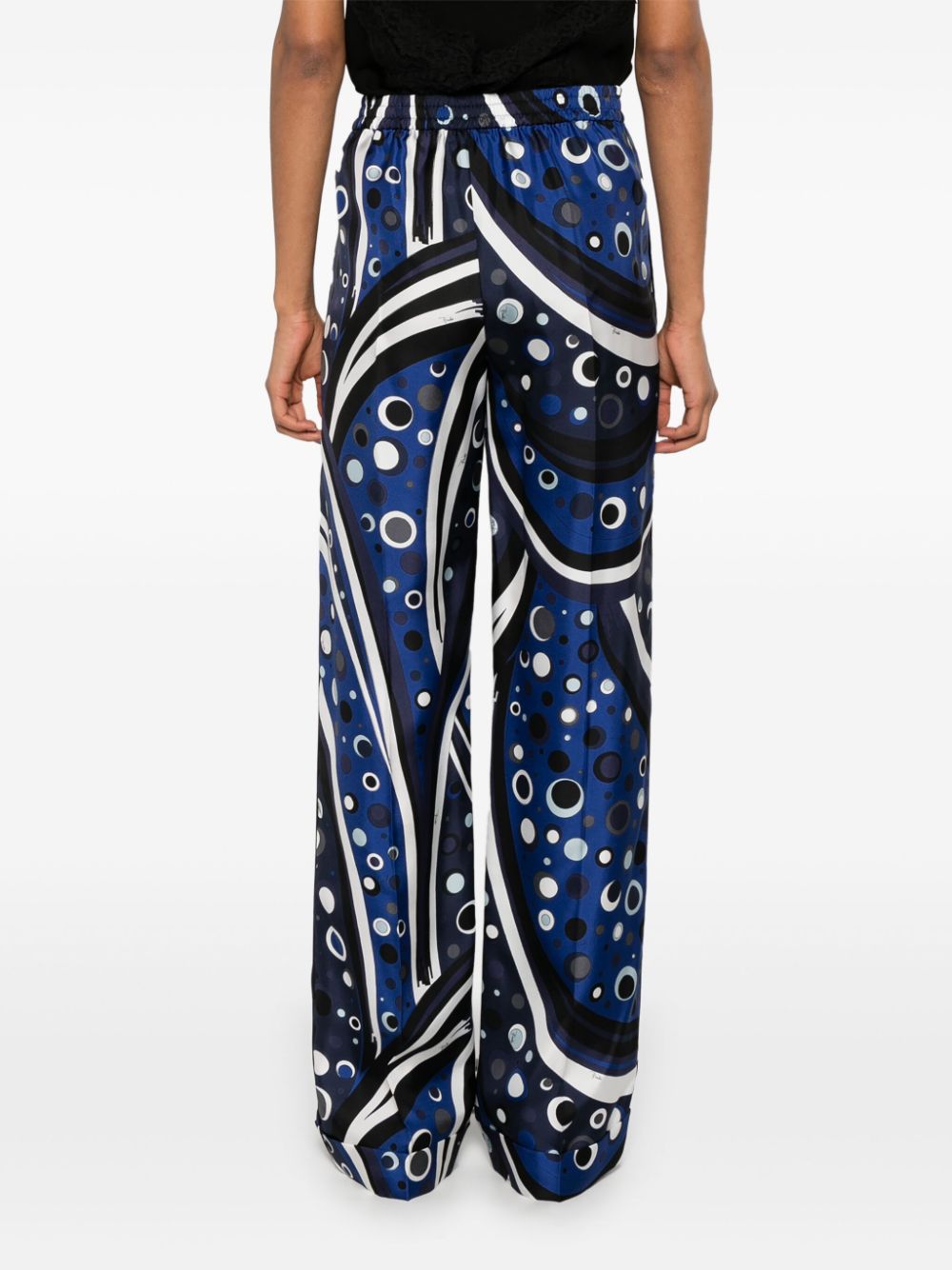 EMILIO PUCCI Printed Silk Wide Leg Trousers