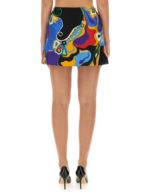 EMILIO PUCCI Silk Printed Skirt - Regular Fit Size 40