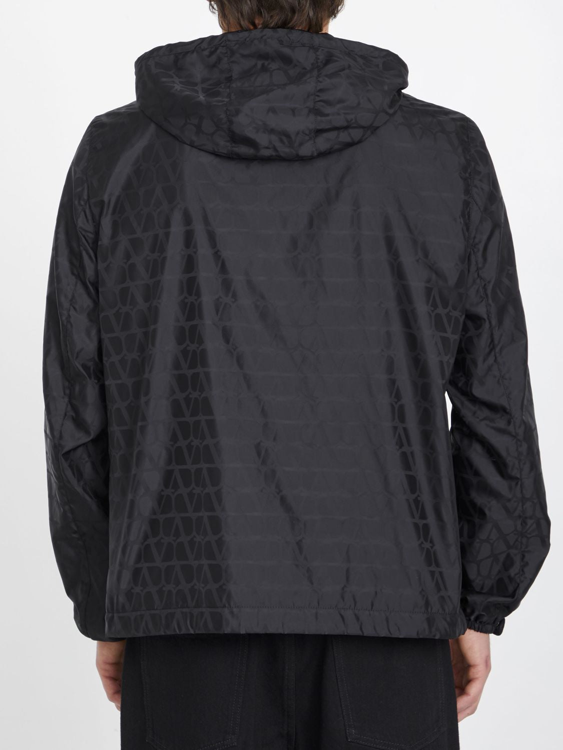 VALENTINO Iconic Nylon Windbreaker with Drawstring Hood - Slim Fit (Size IT 50)