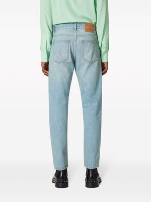 VALENTINO Men's Light Blue Tapered Jeans