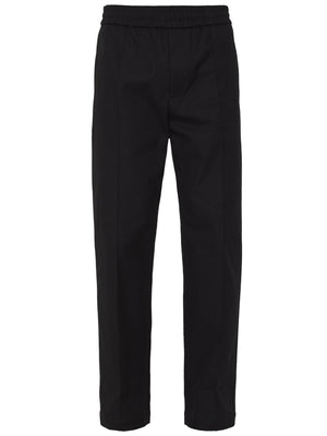 VALENTINO Stretch Cotton V-Detail Straight Leg Trousers