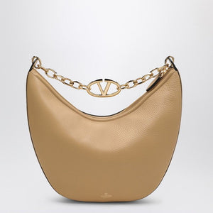 VALENTINO GARAVANI Medium Grained Leather Hobo Handbag