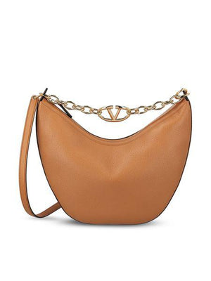 VALENTINO GARAVANI Medium Grained Leather Hobo Handbag