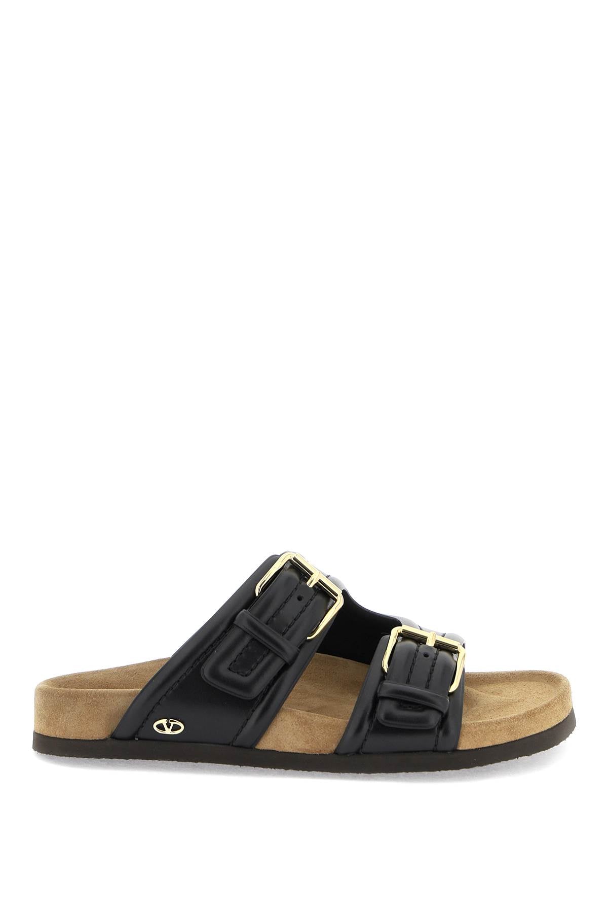 VALENTINO GARAVANI Elegant Adjustable Leather Slide Sandals