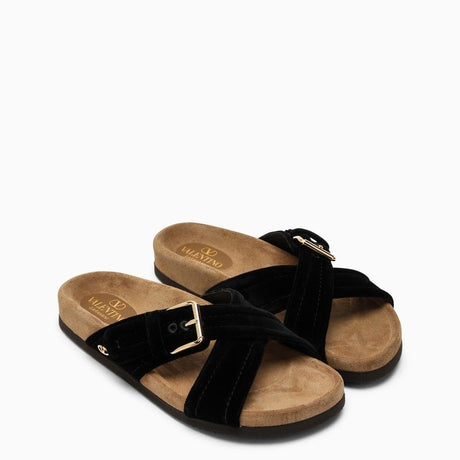 VALENTINO GARAVANI Fussfriend Velvet Slide Sandal