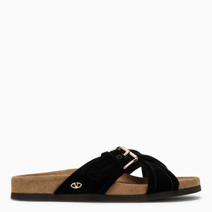 VALENTINO GARAVANI Fussfriend Velvet Slide Sandal