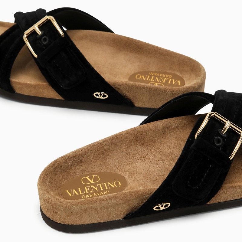 VALENTINO GARAVANI Fussfriend Velvet Slide Sandal