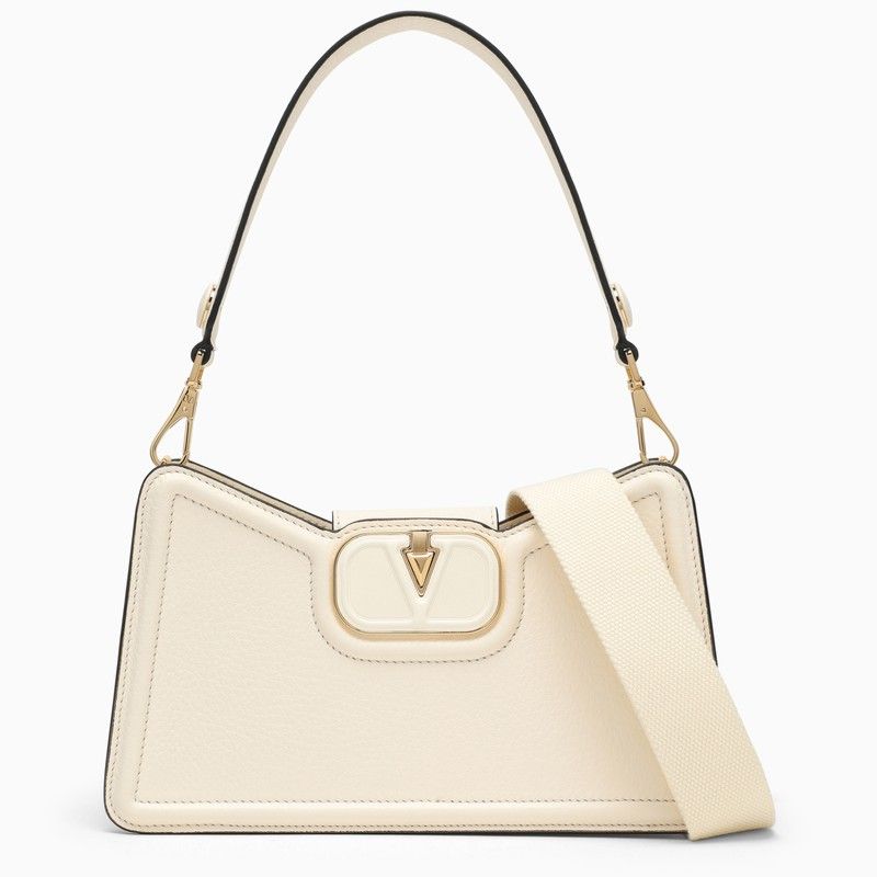 VALENTINO GARAVANI Tan-Colored Grained Calfskin Shoulder Handbag