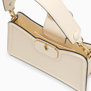 VALENTINO GARAVANI Tan-Colored Grained Calfskin Shoulder Handbag