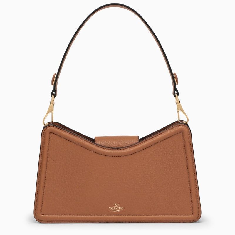 VALENTINO GARAVANI Tan-Colored Grained Calfskin Shoulder Handbag