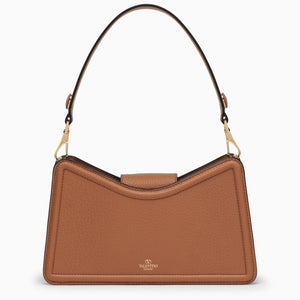 VALENTINO GARAVANI Tan-Colored Grained Calfskin Shoulder Handbag