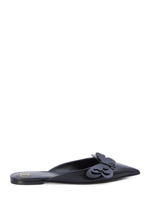 VALENTINO GARAVANI Pointed Design Flats with Butterfly Appliqué (Women's)