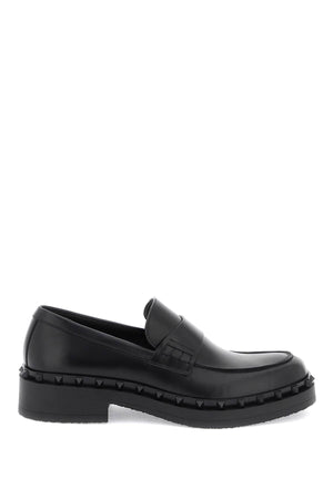 VALENTINO GARAVANI Studded Leather M-Way Loafers for Men