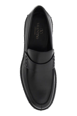 VALENTINO GARAVANI Studded Leather M-Way Loafers for Men