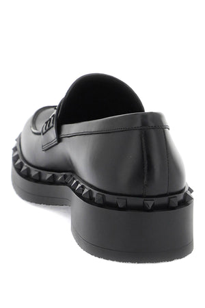 VALENTINO GARAVANI Studded Leather M-Way Loafers for Men