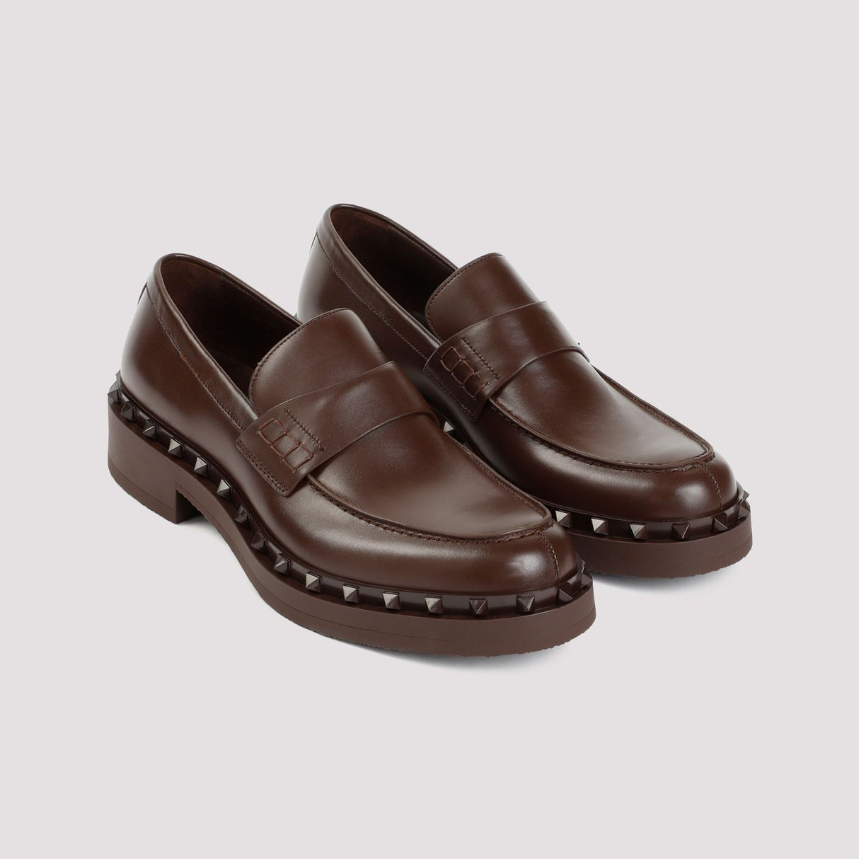 VALENTINO GARAVANI Studded Leather M-Way Loafers for Men