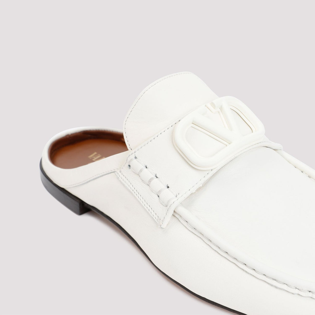 VALENTINO GARAVANI Signature V Logo Leather Slip-On Shoes for Men