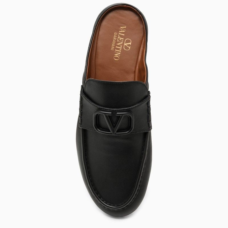 VALENTINO GARAVANI Signature V Logo Leather Slip-On Shoes for Men