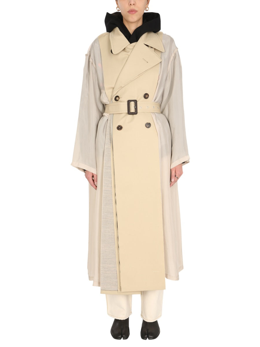 MAISON MARGIELA Two-Material Trench Coat with Lance Revers