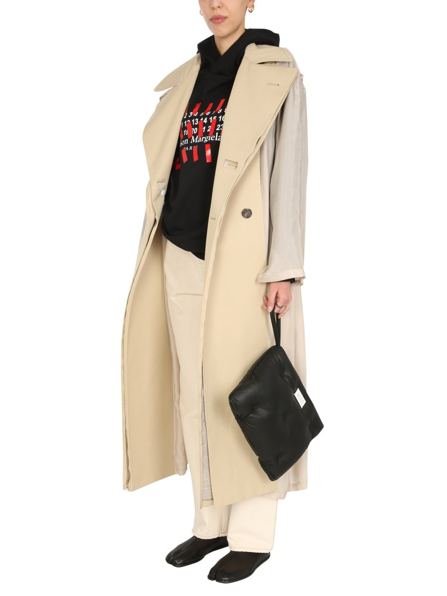 MAISON MARGIELA Two-Material Trench Coat with Lance Revers