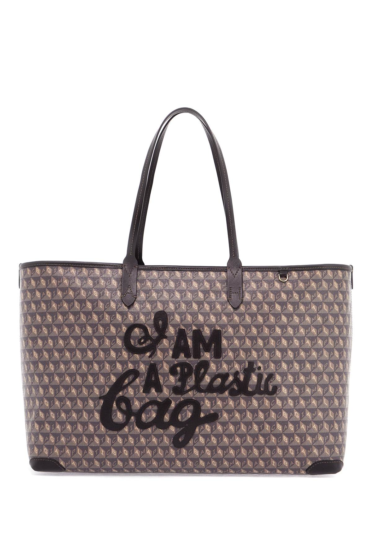 ANYA HINDMARCH I Am A Plastic Zip Motif Tote Handbag