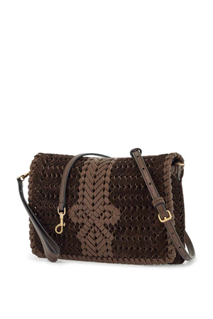 ANYA HINDMARCH Woven Mini Crossbody Handbag with Central Bow Motif