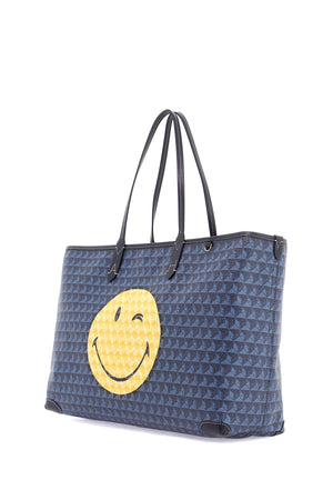 ANYA HINDMARCH Winking Face Zipped Tote Handbag