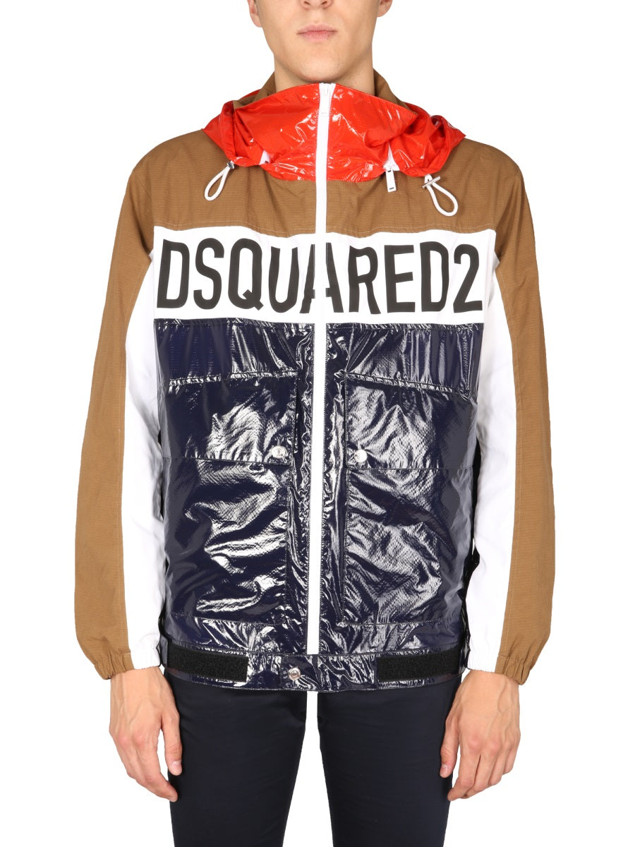 DSQUARED Men's Technical Fabric Bomber Jacket