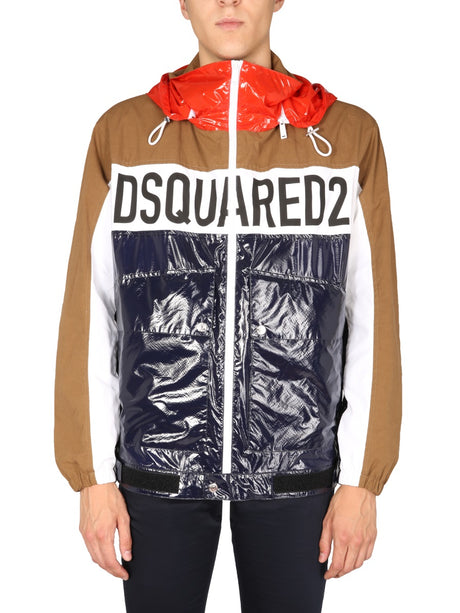 DSQUARED Men's Technical Fabric Bomber Jacket