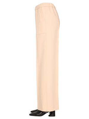 JIL SANDER Chic Women's Wool Trousers with Elasticized Waist and Zip Closure