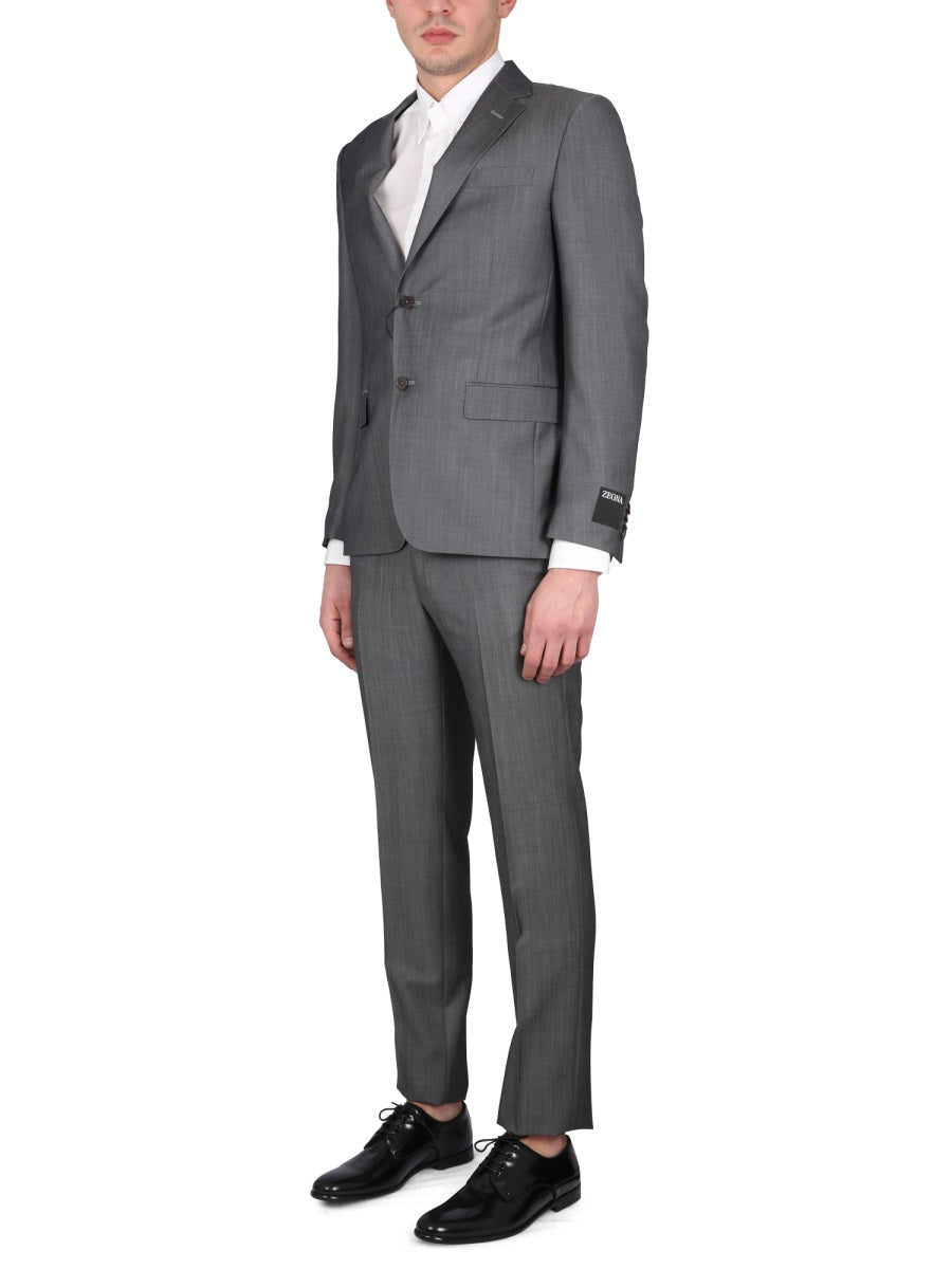 ZEGNA Classic Tailored Suit with Mirror Lapels - Men's Slim Fit