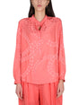 STELLA MCCARTNEY Silk Blend Mandarin Collar Shirt