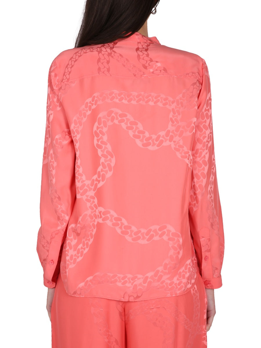 STELLA MCCARTNEY Silk Blend Mandarin Collar Shirt