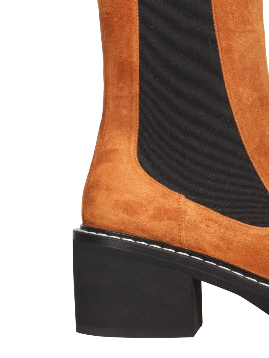 KHAITE Elevated Suede Boots with 6 cm Heel