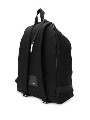 SAINT LAURENT City Backpack with Embroidered and Leather Trim - Mini Size