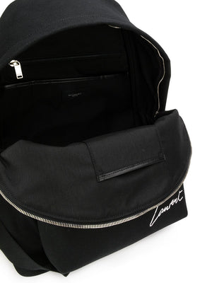 SAINT LAURENT City Backpack with Embroidered and Leather Trim - Mini Size