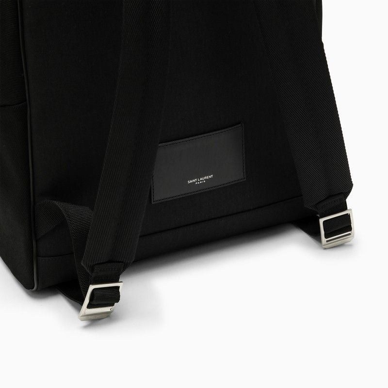 SAINT LAURENT City Backpack with Embroidered and Leather Trim - Mini Size