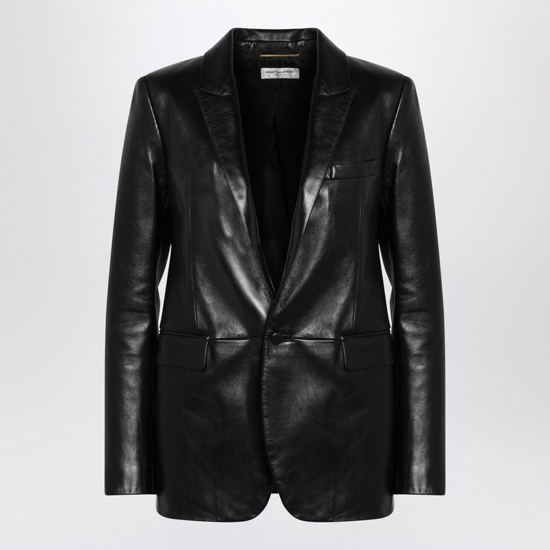 SAINT LAURENT Lambskin Single-Breasted Jacket