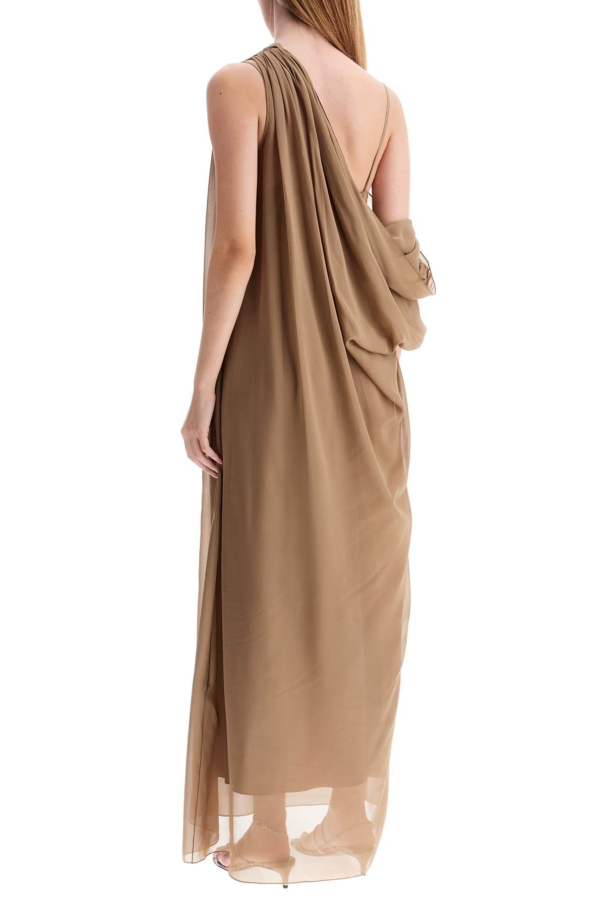 KHAITE One-Shoulder Silk Chiffon Dress - Size 4