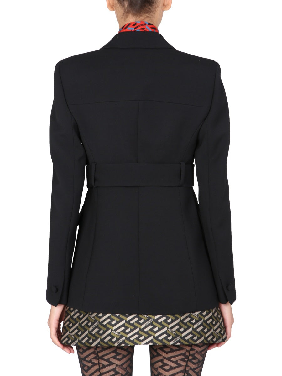 VERSACE Elegant Women's Single-Breasted Jacket with Medusa Button